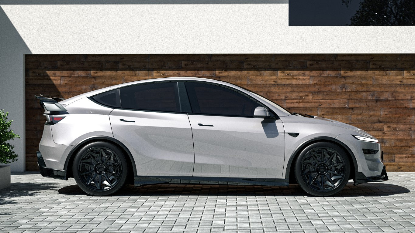 Tesla Model Y Juniper 2026-ON with Aftermarket Parts - HIDROGAI Side Skirts Carbon Fiber / FRP
