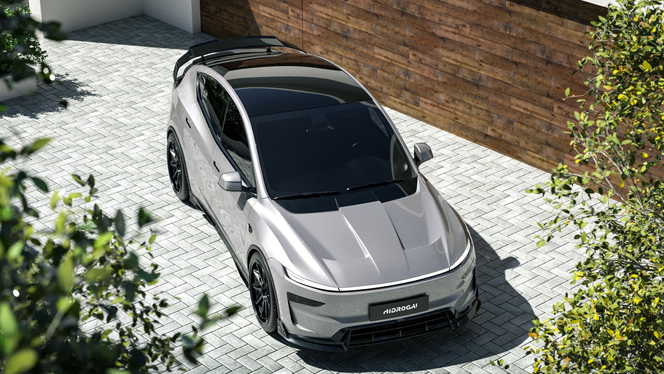 Tesla Model Y Juniper 2026-ON with Aftermarket Parts - V1 Hood Carbon Fiber / FRP