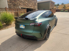 Tesla Model Y Performance AWD Long Range RWD Standard 2020 2021 2023 2024 with Aftermarket Parts - "STARSHIP" Rear Spoiler Wing Carbon Fiber / FRP from Robot Craftsman