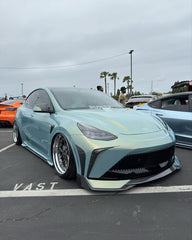 Tesla Model Y Performance AWD Long Range RWD Standard 2020 2021 2022 2023 2024 with Aftermarket Parts - "STARSHIP" Side Skirts PP from Robot Craftsman