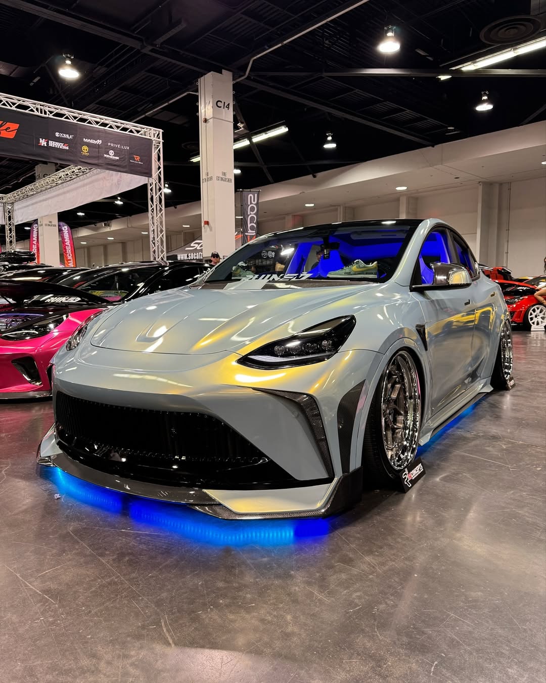 Tesla Model Y Performance AWD Long Range RWD Standard 2020 2021 2023 2024 with Aftermarket Parts - "STARSHIP" Upper Valences Carbon Fiber / FRP from Robot Craftsman