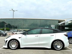 Tesla Model Y Performance AWD Long Range RWD Standard 2020 2021 2022 2023 2024 with Aftermarket Parts - "STARSHIP" Side Skirts PP from Robot Craftsman