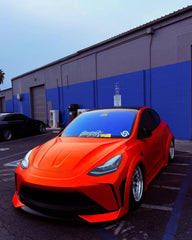 Tesla Model Y Performance AWD Long Range RWD Standard 2020 2021 2023 2024 with Aftermarket Parts - "CRYPTON" Hood Carbon Fiber / FRP from Robot Craftsman