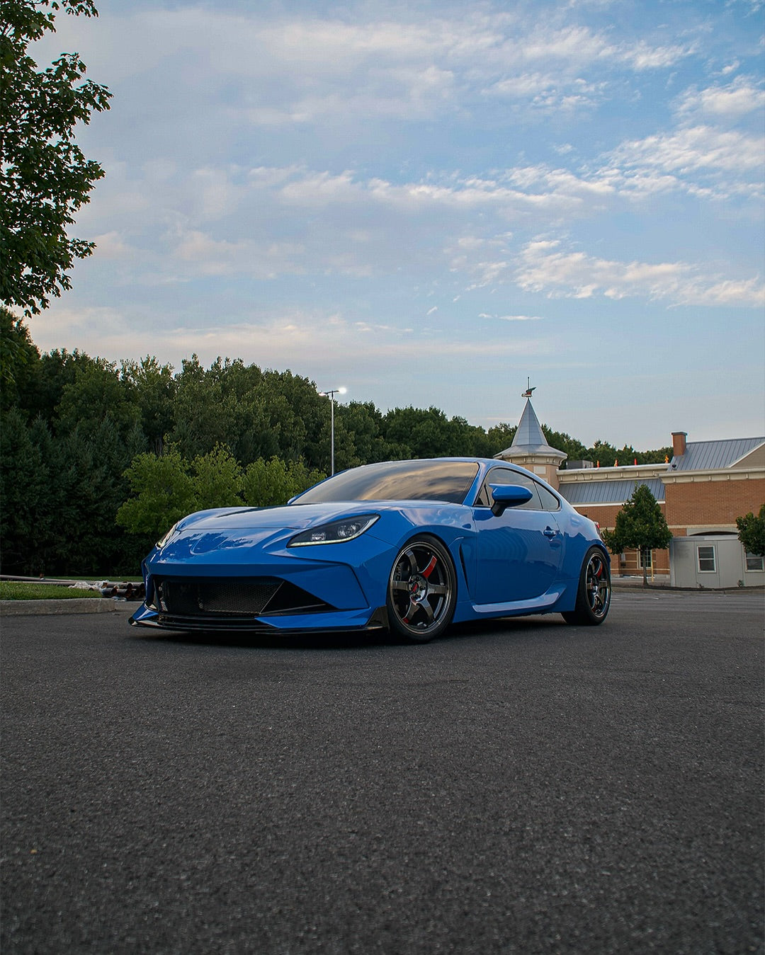 Subaru BRZ ZD8 2022 2023 2024 & Toyota GR86 ZN8 2022 2023 2024 with Aftermarket Parts - "SHINING" Narrow Body Front Bumper & Lip Carbon Fiber / FRP from Robot Craftsman