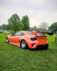 Toyota GT86 86 TRD GT SE Base ZN6 2017 2018 2019 2020 & Scion FR-S FRS ZN6 2013 2014 2015 2016 & BRZ TS Limited Premium ZN6 2013 2014 2015 2016 2017 2018 2019 2020 (compatible with ROBOT widebody kit) with Aftermarket Parts - Front Fenders Replacement & Rear Quarter Fender Flares & Side Skirts Carbon Fiber / FRP from Robot Craftsman