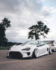 Toyota GT86 86 TRD GT SE Base ZN6 2017 2018 2019 2020 & Scion FR-S FRS ZN6 2013 2014 2015 2016 & BRZ TS Limited Premium ZN6 2013 2014 2015 2016 2017 2018 2019 2020 (compatible with ROBOT widebody kit) with Aftermarket Parts - Front Fenders Replacement & Rear Quarter Fender Flares & Side Skirts Carbon Fiber / FRP from Robot Craftsman