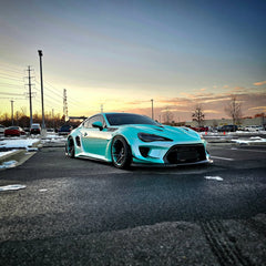Toyota GT86 86 TRD GT SE Base ZN6 2017 2018 2019 2020 & Scion FR-S FRS ZN6 2013 2014 2015 2016 & BRZ TS Limited Premium ZN6 2013 2014 2015 2016 2017 2018 2019 2020 (compatible with ROBOT widebody kit) with Aftermarket Parts - Front Fenders Replacement & Rear Quarter Fender Flares & Side Skirts Carbon Fiber / FRP from Robot Craftsman