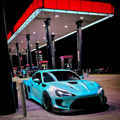Toyota GT86 86 TRD GT SE Base ZN6 2017 2018 2019 2020 & Scion FR-S FRS ZN6 2013 2014 2015 2016 & BRZ TS Limited Premium ZN6 2013 2014 2015 2016 2017 2018 2019 2020 (compatible with ROBOT widebody kit) with Aftermarket Parts - Front Fenders Replacement & Rear Quarter Fender Flares & Side Skirts Carbon Fiber / FRP from Robot Craftsman