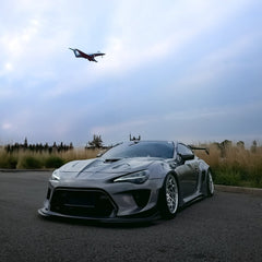 Toyota GT86 86 TRD GT SE Base ZN6 2017 2018 2019 2020 & Scion FR-S FRS ZN6 2013 2014 2015 2016 & BRZ TS Limited Premium ZN6 2013 2014 2015 2016 2017 2018 2019 2020 (compatible with ROBOT widebody kit) with Aftermarket Parts - Front Fenders Replacement & Rear Quarter Fender Flares & Side Skirts Carbon Fiber / FRP from Robot Craftsman