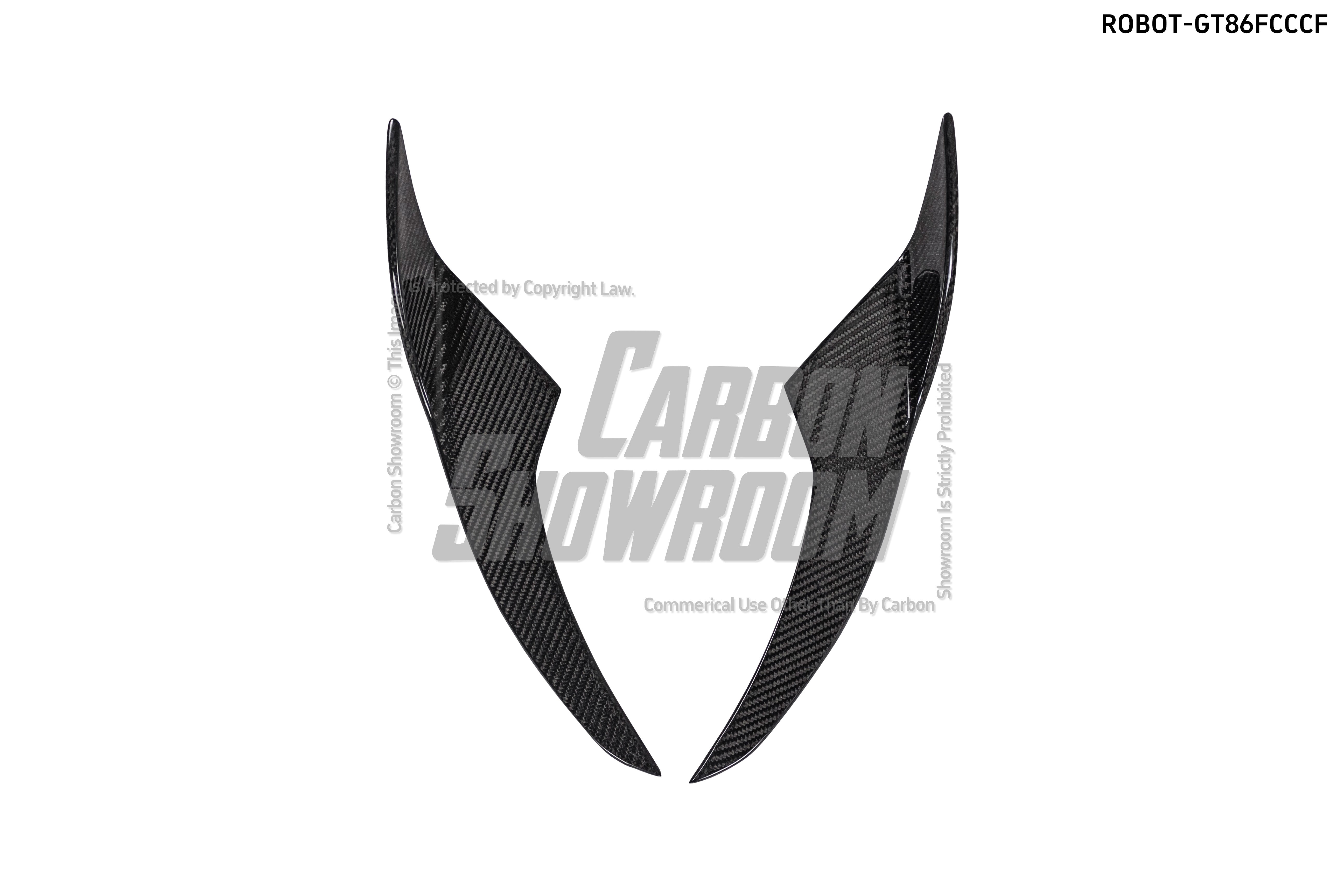 Toyota GT86 86 TRD GT SE Base ZN6 2017 2018 2019 2020 & Scion FR-S FRS ZN6 2013 2014 2015 2016 & BRZ TS Limited Premium ZN6 2013 2014 2015 2016 2017 2018 2019 2020 (compatible with ROBOT widebody kit) with Aftermarket Parts - Front Corner Canards (Pair) & Front Inner Vents Canards (Pair) Carbon Fiber / FRP from Robot Craftsman