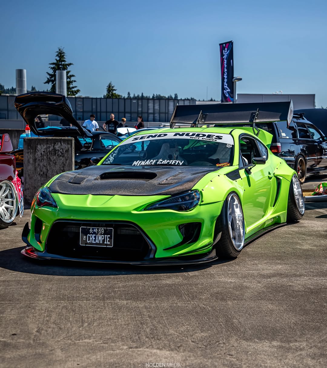 Toyota GT86 86 TRD GT SE Base ZN6 2017 2018 2019 2020 & Scion FR-S FRS ZN6 2013 2014 2015 2016 & BRZ TS Limited Premium ZN6 2013 2014 2015 2016 2017 2018 2019 2020 (compatible with ROBOT widebody kit) with Aftermarket Parts - Front Corner Canards (Pair) & Front Inner Vents Canards (Pair) Carbon Fiber / FRP from Robot Craftsman