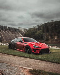 Toyota GT86 86 TRD GT SE Base ZN6 2017 2018 2019 2020 & Scion FR-S FRS ZN6 2013 2014 2015 2016 & BRZ TS Limited Premium ZN6 2013 2014 2015 2016 2017 2018 2019 2020 (compatible with ROBOT widebody kit) with Aftermarket Parts - Front Fenders Replacement & Rear Quarter Fender Flares & Side Skirts Carbon Fiber / FRP from Robot Craftsman