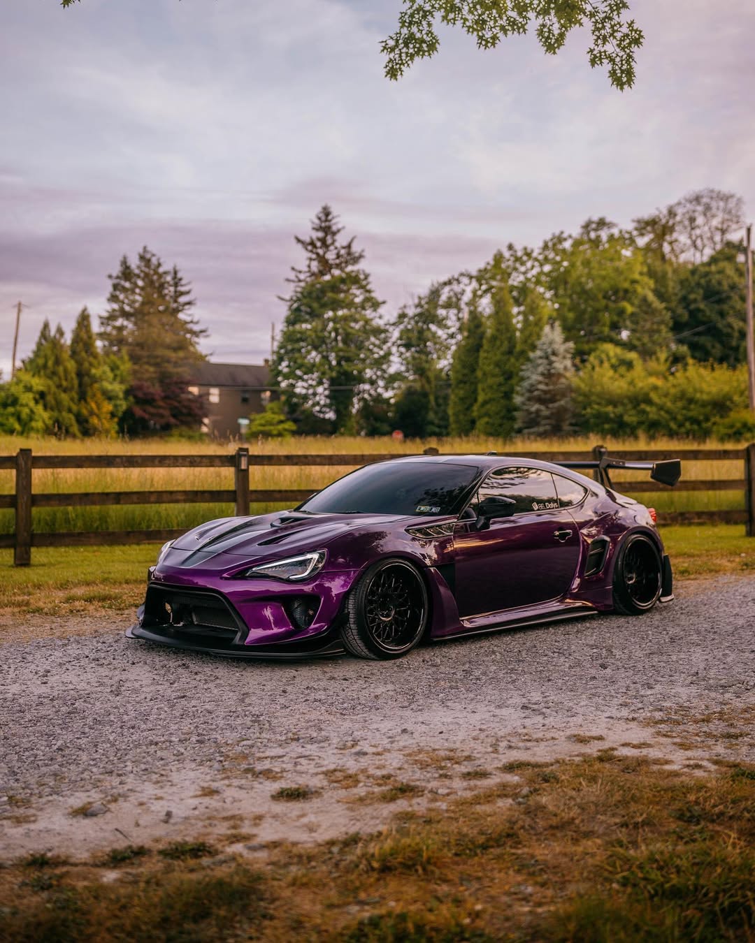 Toyota GT86 86 TRD GT SE Base ZN6 2017 2018 2019 2020 & Scion FR-S FRS ZN6 2013 2014 2015 2016 & BRZ TS Limited Premium ZN6 2013 2014 2015 2016 2017 2018 2019 2020 (compatible with ROBOT widebody kit) with Aftermarket Parts - Front Fenders Replacement & Rear Quarter Fender Flares & Side Skirts Carbon Fiber / FRP from Robot Craftsman