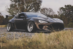 Toyota GT86 86 TRD GT SE Base ZN6 2017 2018 2019 2020 & Scion FR-S FRS ZN6 2013 2014 2015 2016 & BRZ TS Limited Premium ZN6 2013 2014 2015 2016 2017 2018 2019 2020 (compatible with ROBOT widebody kit) with Aftermarket Parts - Front Fenders Replacement & Rear Quarter Fender Flares & Side Skirts Carbon Fiber / FRP from Robot Craftsman