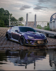 Toyota GT86 86 TRD GT SE Base ZN6 2017 2018 2019 2020 & Scion FR-S FRS ZN6 2013 2014 2015 2016 & BRZ TS Limited Premium ZN6 2013 2014 2015 2016 2017 2018 2019 2020 (compatible with ROBOT widebody kit) with Aftermarket Parts - Front Fenders Replacement & Rear Quarter Fender Flares & Side Skirts Carbon Fiber / FRP from Robot Craftsman