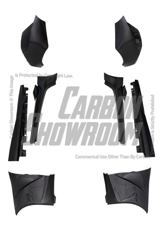 Toyota Supra MK5 A90 A91 3.0 2.0 2020 2021 2022 2023 2024 with Aftermarket Parts - Hyperion Widebody Fender Flares Wheel Arches & Side Skirts Package Carbon Fiber / FRP from Robot Craftsman