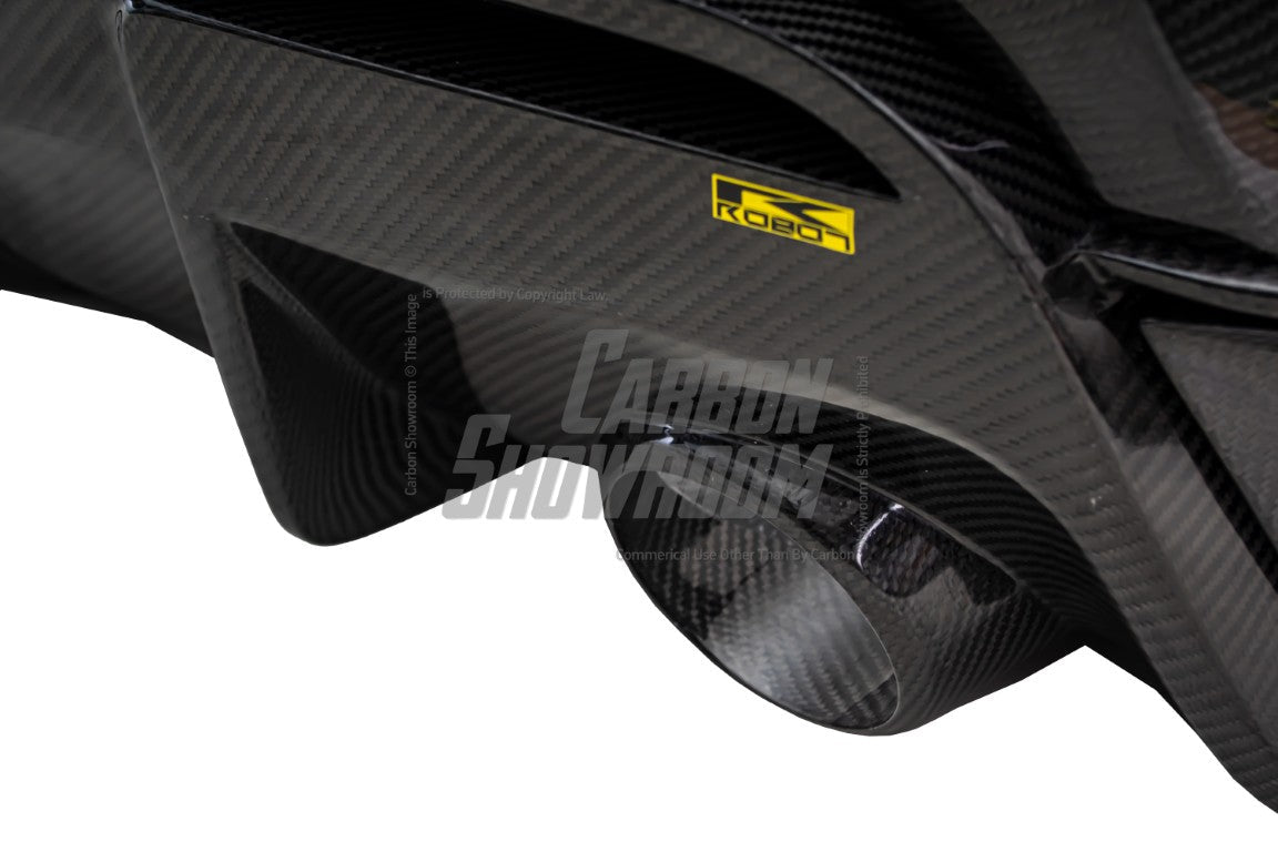 Toyota Supra MK5 A90 A91 3.0 2.0 2020 2021 2022 2023 2024 with Aftermarket Parts - Hyperion Widebody Rear Bumper & Diffuser Carbon Fiber / FRP from Robot Craftsman