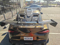 Toyota Supra MK5 A90 A91 3.0 2.0 2020 2021 2022 2023 2024 with Aftermarket Parts - Hyperion Rear Louvers & GT Wing Carbon Fiber / FRP from Robot Craftsman