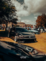 Volkswagen Golf R GTI Base MK7 MK7.5 2015 2016 2017 2018 2019 2020 2021 & Golf R GTI Base MK7 2015 2016 2017 & Golf R GTI Base MK7.5 2018 2019 2020 2021 with Aftermarket Parts - Front Lip & Front Bumper Carbon Fiber / FRP from Robot Craftsman