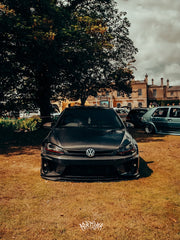 Volkswagen Golf R GTI Base MK7 MK7.5 2015 2016 2017 2018 2019 2020 2021 & Golf R GTI Base MK7 2015 2016 2017 & Golf R GTI Base MK7.5 2018 2019 2020 2021 with Aftermarket Parts - Front Lip & Front Bumper Carbon Fiber / FRP from Robot Craftsman