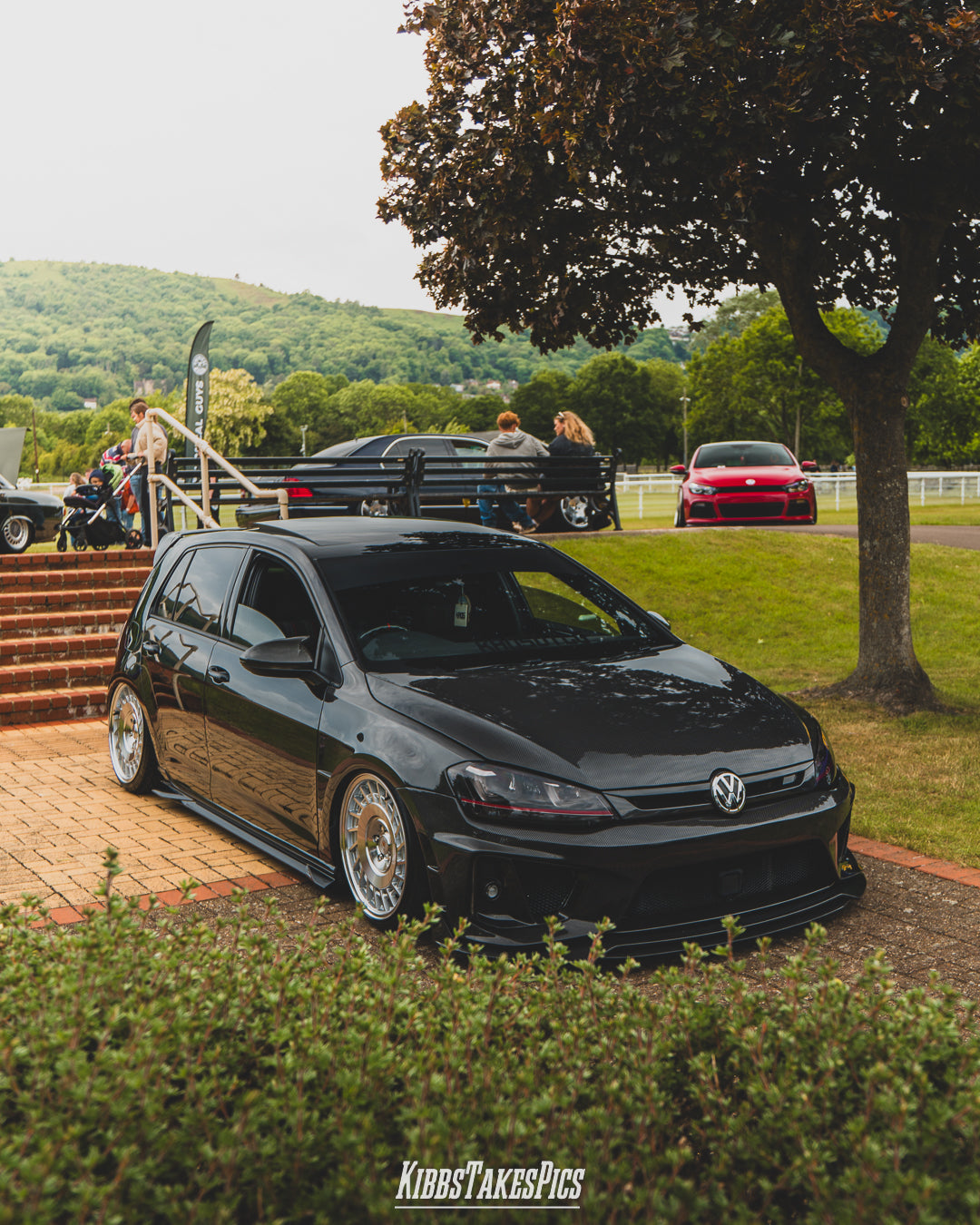 Volkswagen Golf R GTI Base MK7 MK7.5 2015 2016 2017 2018 2019 2020 2021 & Golf R GTI Base MK7 2015 2016 2017 & Golf R GTI Base MK7.5 2018 2019 2020 2021 with Aftermarket Parts - Front Lip & Front Bumper Carbon Fiber / FRP from Robot Craftsman