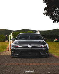 Volkswagen Golf R GTI Base MK7 MK7.5 2015 2016 2017 2018 2019 2020 2021 & Golf R GTI Base MK7 2015 2016 2017 & Golf R GTI Base MK7.5 2018 2019 2020 2021 with Aftermarket Parts - Front Lip & Front Bumper Carbon Fiber / FRP from Robot Craftsman