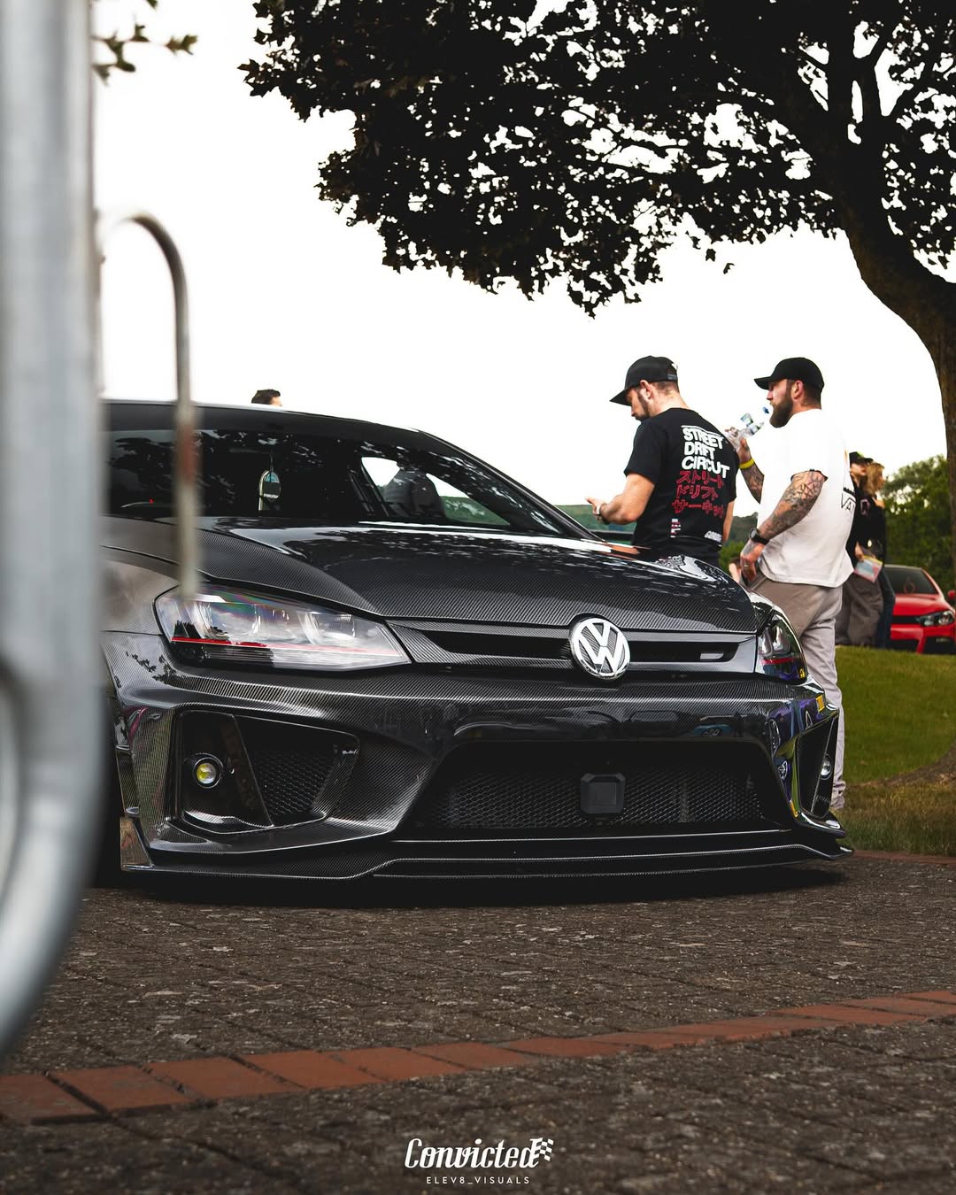 Volkswagen Golf R GTI Base MK7 MK7.5 2015 2016 2017 2018 2019 2020 2021 & Golf R GTI Base MK7 2015 2016 2017 & Golf R GTI Base MK7.5 2018 2019 2020 2021 with Aftermarket Parts - Front Lip & Front Bumper Carbon Fiber / FRP from Robot Craftsman