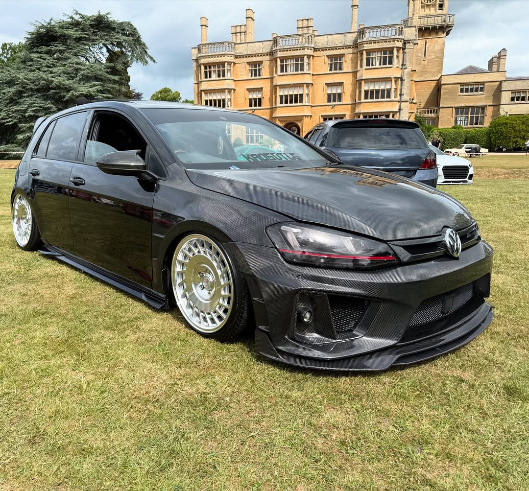 Volkswagen Golf R GTI Base MK7 MK7.5 2015 2016 2017 2018 2019 2020 2021 & Golf R GTI Base MK7 2015 2016 2017 & Golf R GTI Base MK7.5 2018 2019 2020 2021 with Aftermarket Parts - Front Lip & Front Bumper Carbon Fiber / FRP from Robot Craftsman