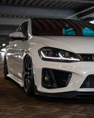 Volkswagen Golf R GTI Base MK7 MK7.5 2015 2016 2017 2018 2019 2020 2021 & Golf R GTI Base MK7 2015 2016 2017 & Golf R GTI Base MK7.5 2018 2019 2020 2021 with Aftermarket Parts - Front Lip & Front Bumper Carbon Fiber / FRP from Robot Craftsman