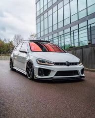 Volkswagen Golf R GTI Base MK7 MK7.5 2015 2016 2017 2018 2019 2020 2021 & Golf R GTI Base MK7 2015 2016 2017 & Golf R GTI Base MK7.5 2018 2019 2020 2021 with Aftermarket Parts - Front Lip & Front Bumper Carbon Fiber / FRP from Robot Craftsman