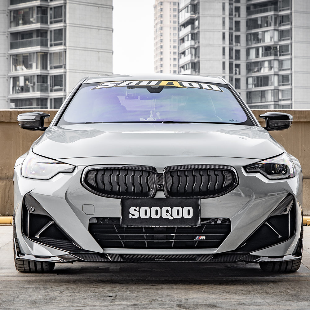 BMW 2 Series M240i 230i G42 2022 2023 2024 with Aftermarket Parts - Front Lip Pre-preg Carbon Fiber from SOOQOO USA