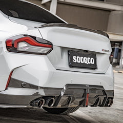 BMW 2 Series M240i 230i G42 2022 2023 2024 with Aftermarket Parts - Without Light Rear Diffuser Pre-preg Carbon Fiber from SOOQOO USA