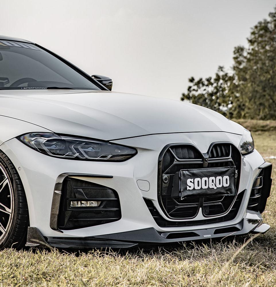 BMW 4 Series M440i 430i G22 G23 2020 2021 2022 2023 2024 with Aftermarket Parts - Front Lip Pre-preg Carbon Fiber from SOOQOO USA