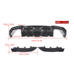 BMW 4 Series M440i 430i G22 G23 2020 2021 2022 2023 2024 with Aftermarket Parts - Rear Diffuser & Canards?Pre-preg Carbon Fiber from SOOQOO USA