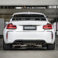 BMW M2C F87 2019 2020 2021 with Aftermarket Parts - Rear Bumper Valences Pre-preg Carbon Fiber from SOOQOO USA