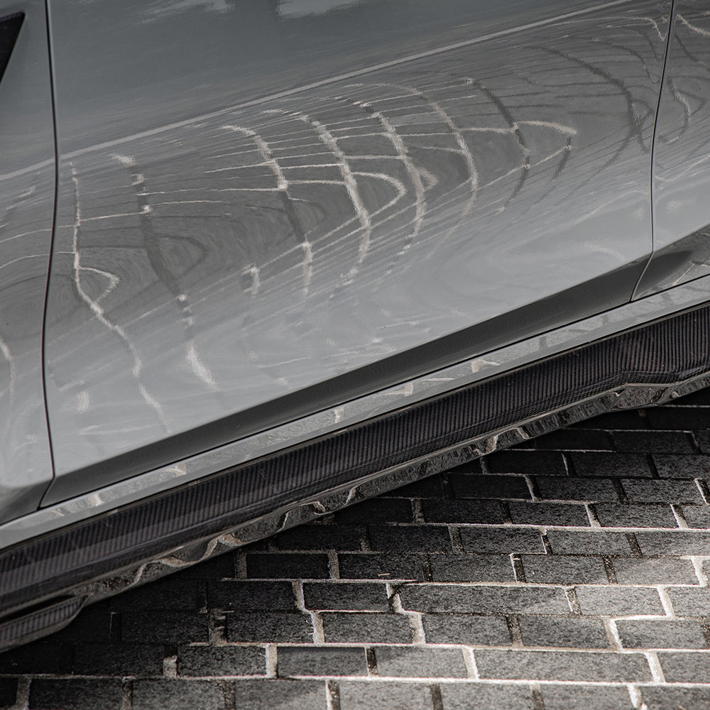 BMW M3 G80 G81 2021 2022 2023 2024 & M4 G82 G83 2021 2022 2023 2024 with Aftermarket Parts - Side Skirts?Pre-preg Carbon Fiber from SOOQOO USA