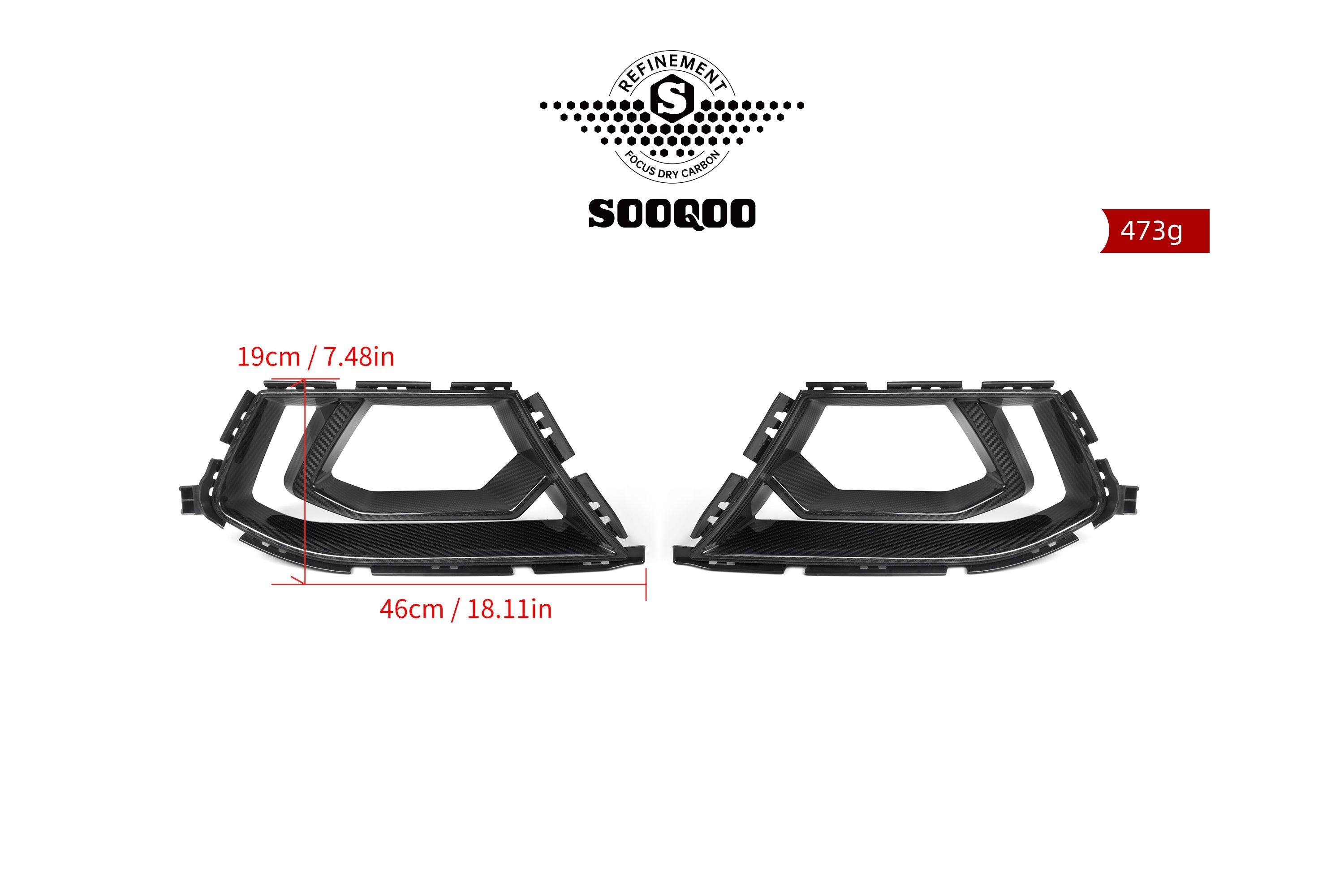 BMW M3 G80 G81 2021 2022 2023 2024 & M4 G82 G83 2021 2022 2023 2024 with Aftermarket Parts - Air Duct Replacement Pre-preg Carbon Fiber from SOOQOO USA