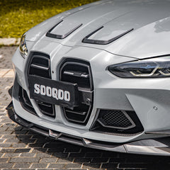 BMW M3 G80 G81 2021 2022 2023 2024 & M4 G82 G83 2021 2022 2023 2024 with Aftermarket Parts - Hood Vent X Style Trim Pre-preg Carbon Fiber from SOOQOO USA