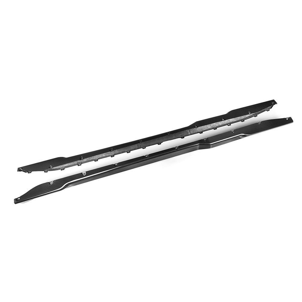 BMW M3 G80 G81 2021 2022 2023 2024 & M4 G82 G83 2021 2022 2023 2024 with Aftermarket Parts - Side Skirts Pre-preg Carbon Fiber from SOOQOO USA
