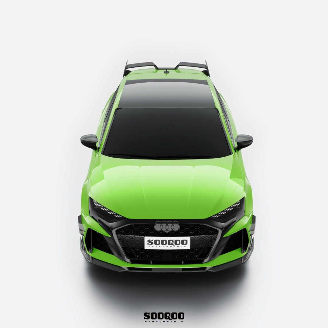 Audi RS3 8Y.5 Facelift 2025-ON with Aftermarket Parts - V1 Style Front Lip Dry Pre-preg Carbon Fiber from SOOQOO USA