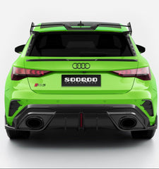 Audi RS3 8Y.5 Facelift 2025-ON with Aftermarket Parts - Rear Diffuser Dry Pre-preg Carbon Fiber from SOOQOO USA