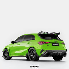 Audi RS3 8Y.5 Facelift 2025-ON with Aftermarket Parts - Rear Side Air Duct Vent Trims Dry Pre-preg Carbon Fiber from SOOQOO USA