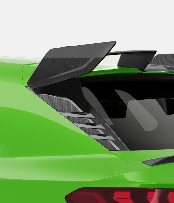 Audi RS3 8Y 8Y.5 2020-ON with Aftermarket Parts - Rear Window Fins Side Louvers Dry Pre-preg Carbon Fiber from SOOQOO USA