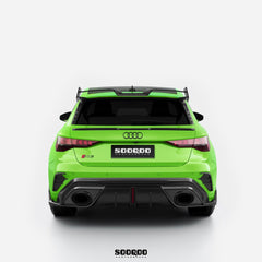 Audi RS3 8Y 8Y.5 2020-ON with Aftermarket Parts - Rear Window Fins Side Louvers Dry Pre-preg Carbon Fiber from SOOQOO USA