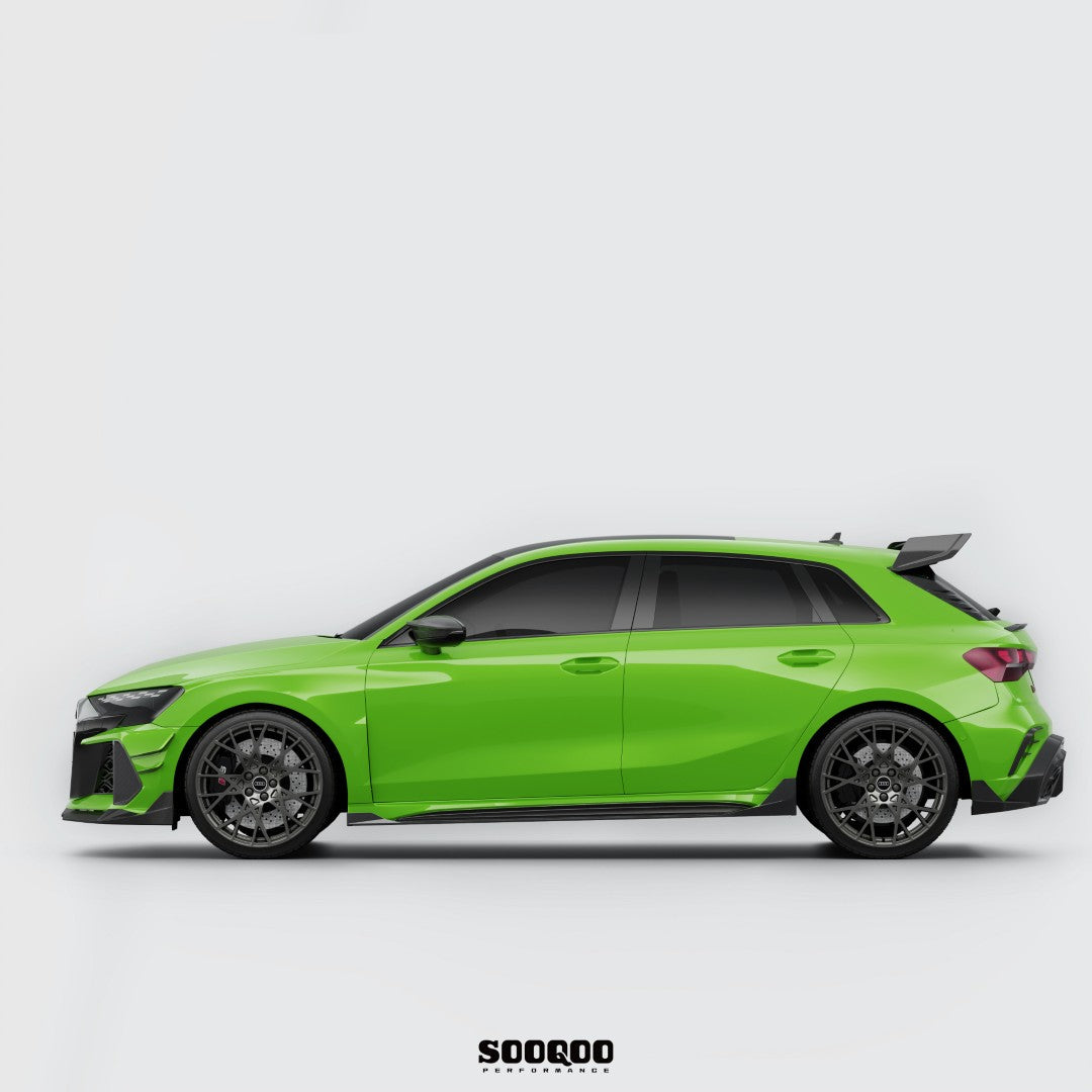 Audi RS3 8Y 8Y.5 2020-ON (Left Hand Drive Only) with Aftermarket Parts - With Lane Keep Assist Mirror Caps Dry Pre-preg Carbon Fiber from SOOQOO USA