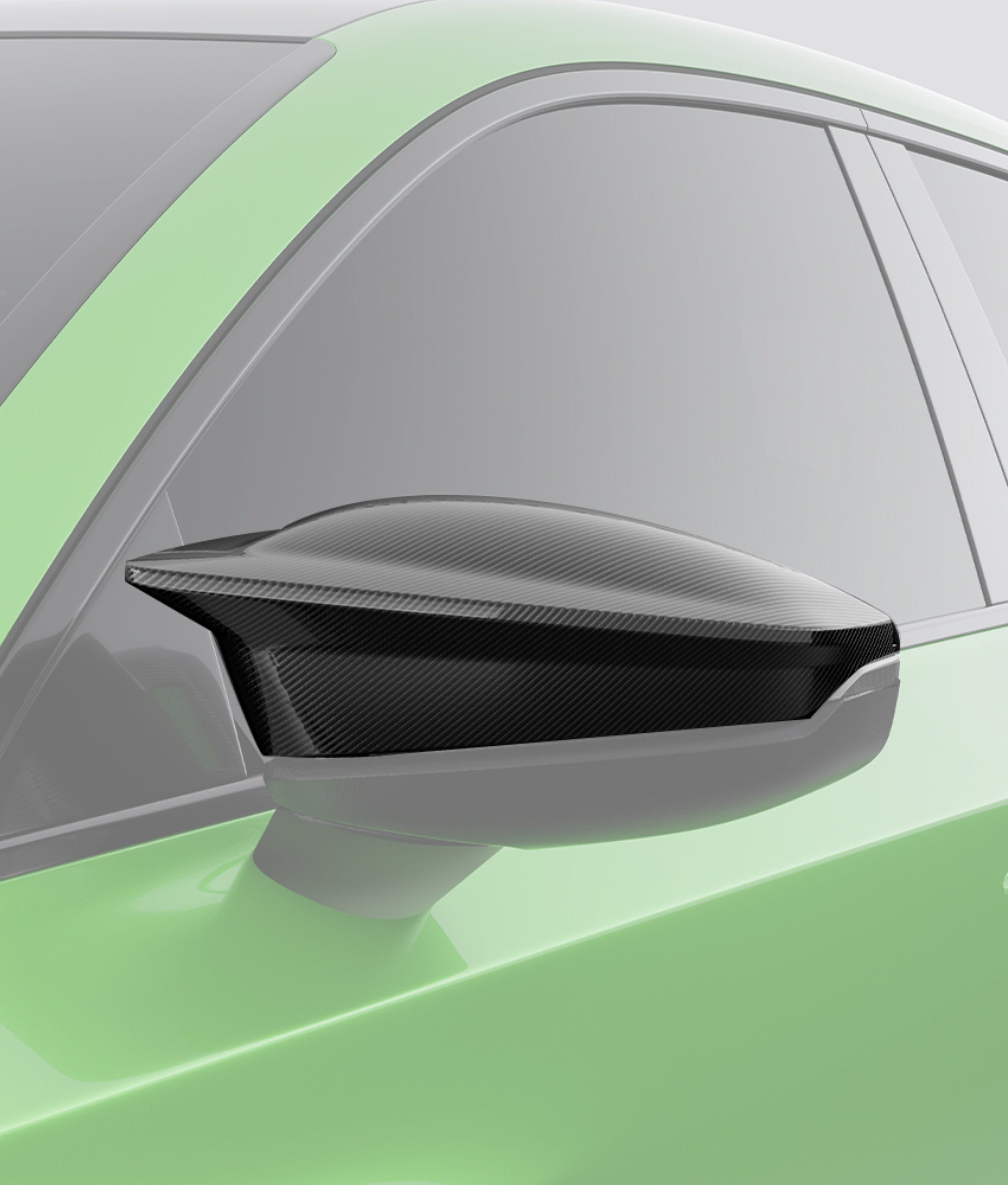 Audi RS3 8Y 8Y.5 2021-ON (Left Hand Drive Only) with Aftermarket Parts - Without Lane Keep Assist Mirror Caps Dry Pre-preg Carbon Fiber from SOOQOO USA