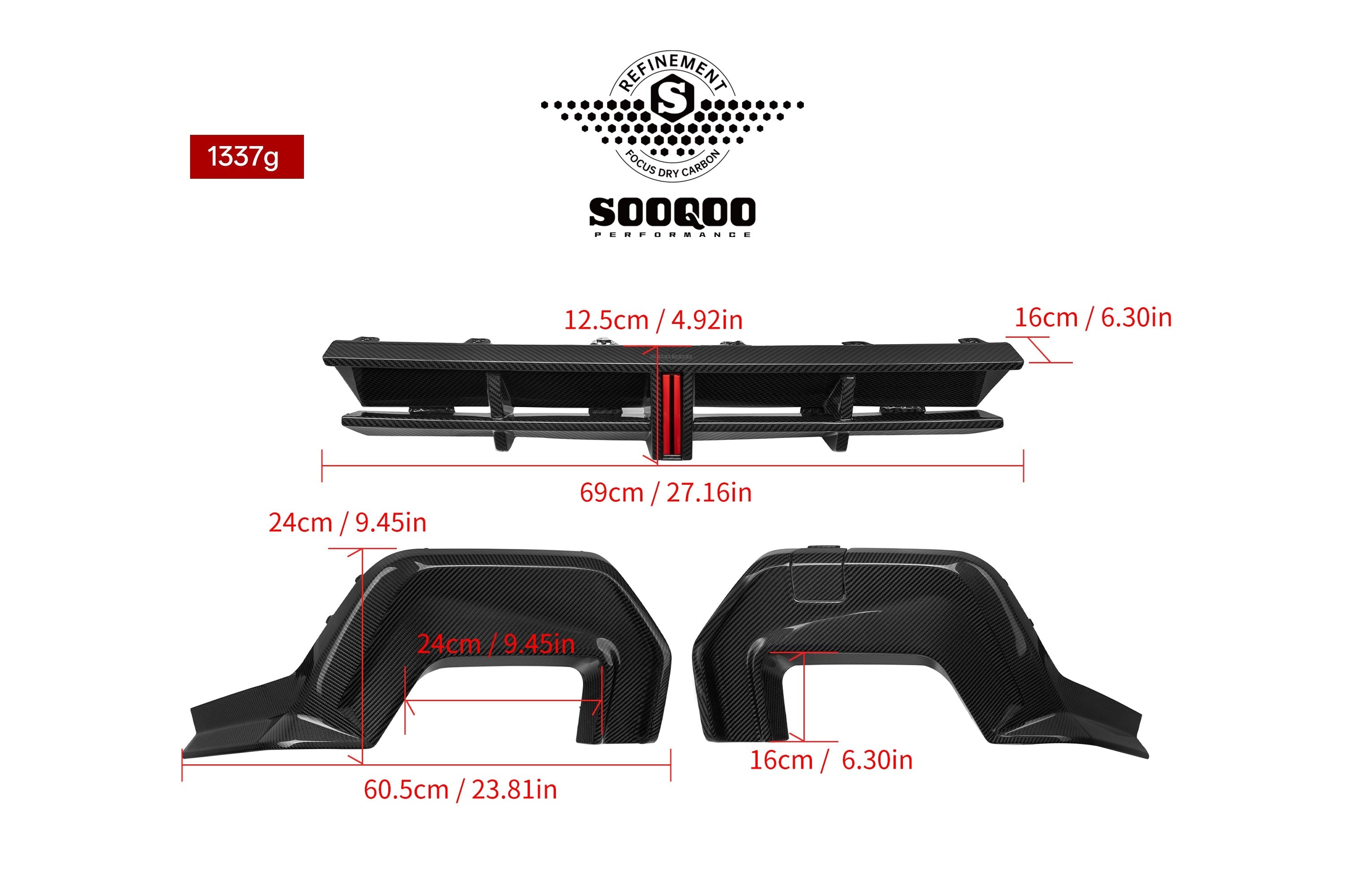BMW 2 Series M235 228 F74 Gran Coupe 2025-ON with Aftermarket Parts - With Light Rear Diffuser Dry Pre-preg Carbon Fiber from SOOQOO USA