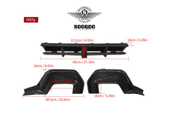 BMW 2 Series M235 228 F74 Gran Coupe 2025-ON with Aftermarket Parts - With Light Rear Diffuser Dry Pre-preg Carbon Fiber from SOOQOO USA
