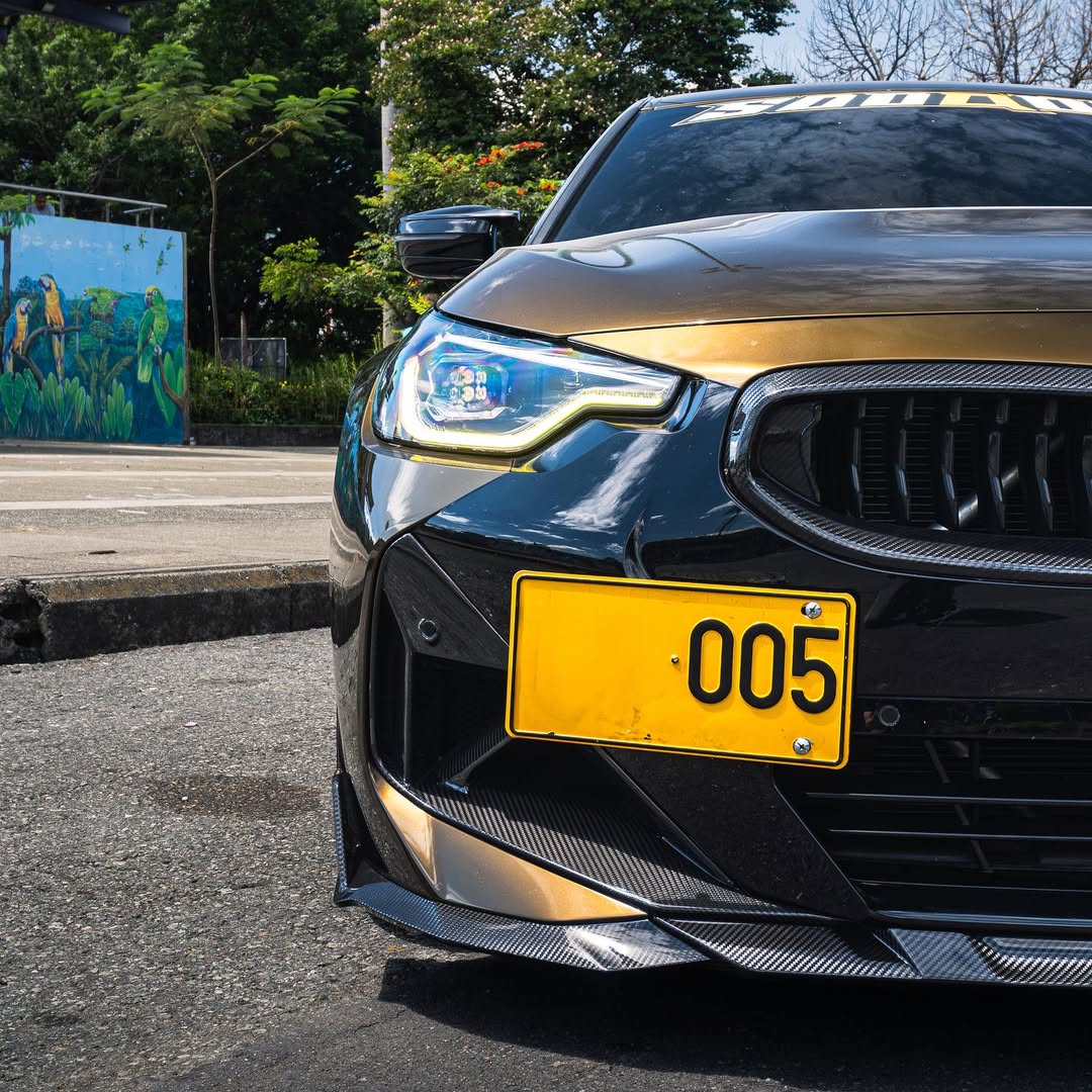 BMW 2 Series M240i 230i G42 2022 2023 2024 with Aftermarket Parts - Front Lip Pre-preg Carbon Fiber from SOOQOO USA