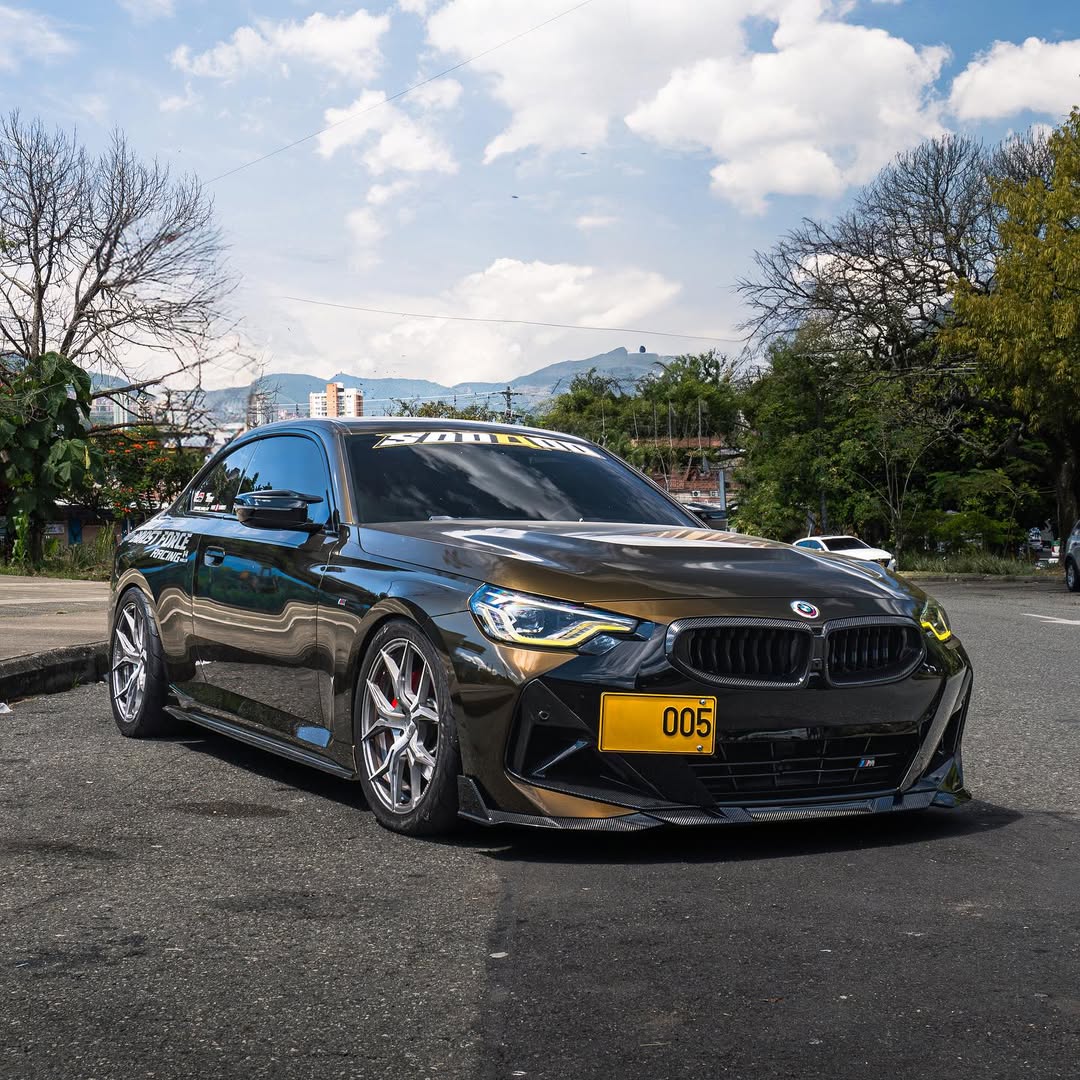 BMW 2 Series M240i 230i G42 2022 2023 2024 with Aftermarket Parts - Front Side Vent Trim Replacement Pre-preg Carbon Fiber from SOOQOO USA